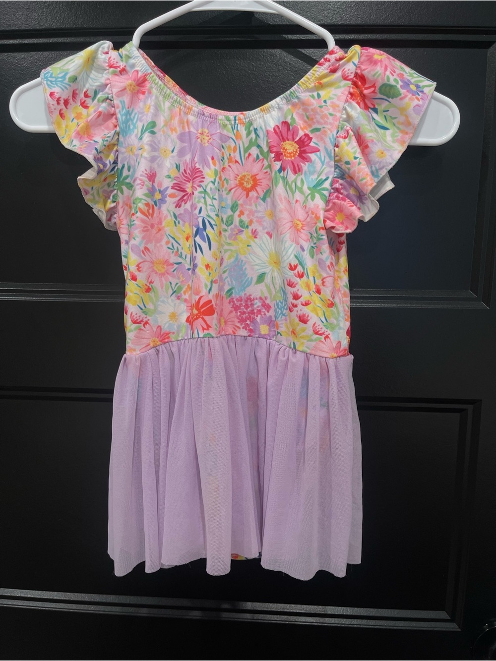 Girls Lavender Floral Leotard Dress- Mila & Rose 7/8